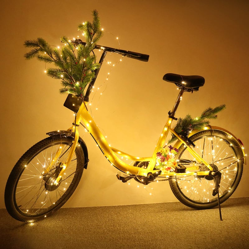 AMIR Solar String Lights Outdoor, 8 Modes Mini 39 Feet 120 LED Copper Wire Lights, Solar Powered Fairy Light, Waterproof Decoration Light for Garden Yard Party Wedding Christmas, Warm White - Image 4